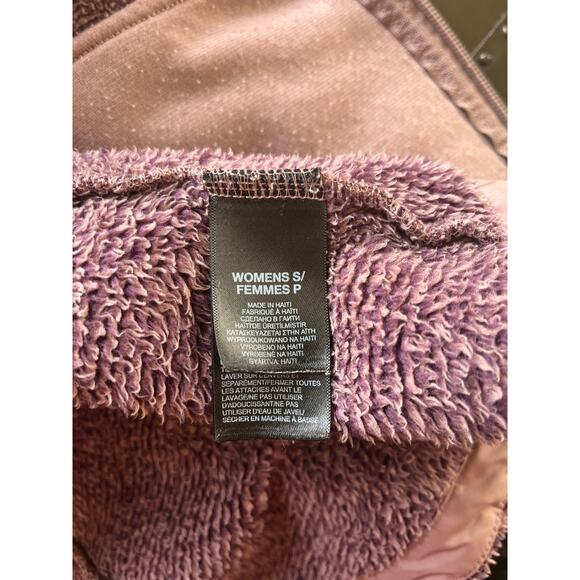 The North Face Womens Jacket Size S/P Small Petite Burgundy Furry Zip Pockets - Picture 9 of 10